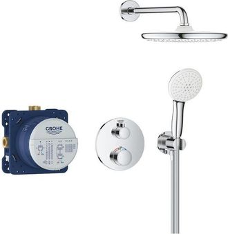 GROHE Grohtherm Perfect Tempesta Doucheset - inbouw thermostaat - hoofddoucheset - 25cm - chroom