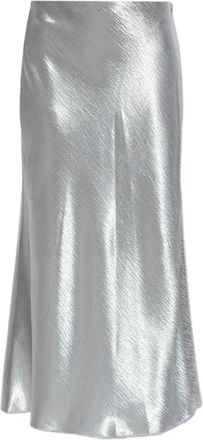 Tory Burch Satijnen Rok - Dames - Midirokken - Grijs - M - Satijn - Rokken