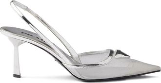 Prada 75mm Triangle-logo Slingback Pumps