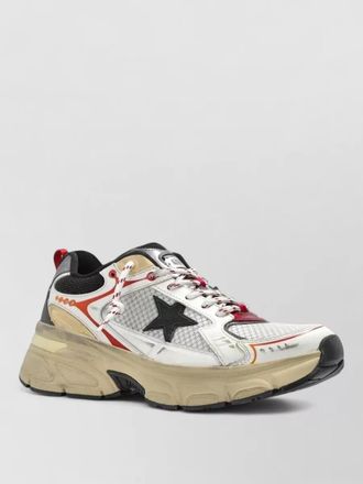 Golden Goose lightstar mesh leather star detail sneakers