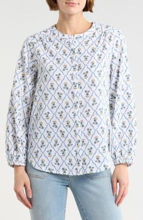Lucky Brand Print Button-Up Shirt in Blue Floral at Nordstrom Rack, Size X-Large
