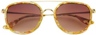 Freyrs Eyewear Weston Round Sunglasses in Yellow Tortoise at Nordstrom