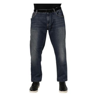 Dolce & Gabbana Slim Fit Jeans, male, Blue, 5XL, Blue Cotton Logo Slim Denim Jeans