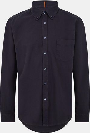 HUGO BOSS Mens Regular Fit Long Sleeve Shirt in Dark Blue - Size Small