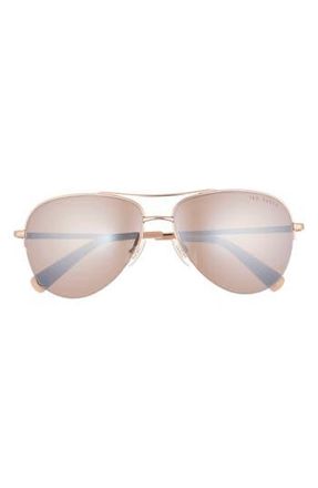 Ted Baker 57mm Gradient Half Rim Aviator Sunglasses in Rose Gold at Nordstrom Rack