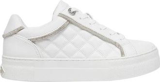 Guess Witte Sneakers met Allover Print - Dames - Sneakers - Wit - 40 EU - Leer - Schoenen