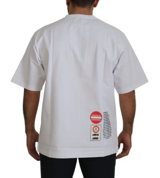 Dolce & Gabbana Mens White Amor Heart Cotton Crewneck T-Shirt