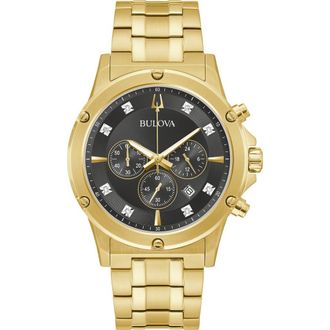 Bulova Multifunction Chronograph Quartz Bracelet Watch, 42mm in Gold at Nordstrom Rack