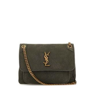 Saint Laurent Dark Grey Suede Medium Niki Shoulder Bag Zincgrey Borse A Tracolla