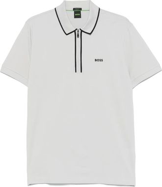 BOSS Polo con righe a contrasto - Grigio