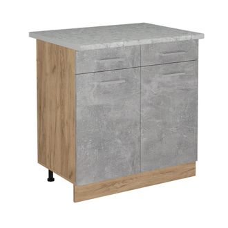 Vicco Mueble Bajo De Cocina R-line, Hormig&oacute;n, 80 Cm Et M&aacute;rmol