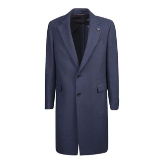 Lardini Jassen, Heren, Blauw, S, Wol, Blauwe Jas voor Mannen Aw 23