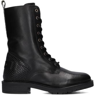 Notre-V Schoenen, Dames, Zwart, 41 EU, Leer, Stijlvolle Zwarte Veterlaarzen