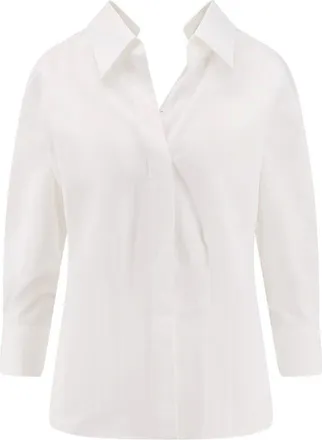 Givenchy Shirts, female, White, Size: 3XS Opened Collar Blouse