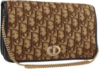 Dior Pre-owned Cross Body Bags, female, Brown, Size: ONE SIZE Pre-owned Trotter Canvas Shoulder Bag