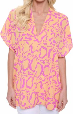 Adrienne Leopard Love Top In Orange And Pink