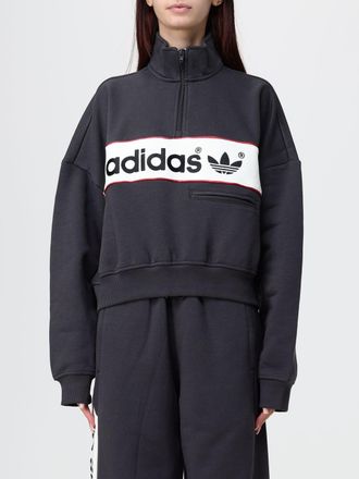 adidas Felpa con mezza zip a collo alto in misto cotone relaxed fit