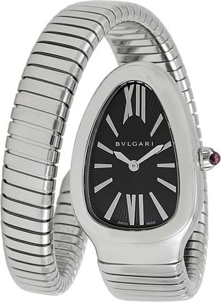 Bulgari Pre-owned Bvlgari Serpenti Tubogas Black opaline with guilloche soleil Dial Ladies Watch 102824