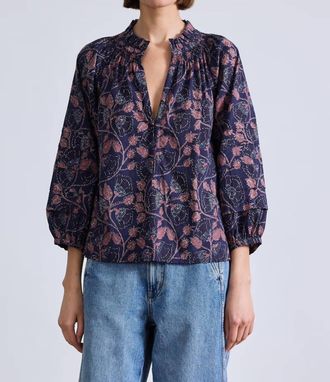 Apiece Apart Trinidad Top In Camille Floral Navy