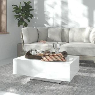 vidaXL Tavolino da Salotto Bianco Lucido 85x55x31 cm Legno Multistrato - Vidaxl