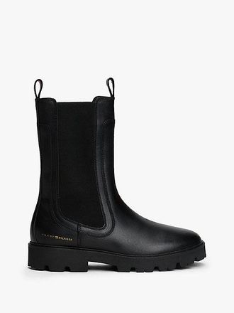 Tommy Hilfiger Leather Cleat Mid Chelsea Boots