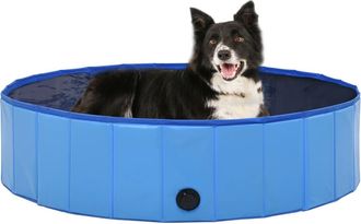 vidaXL Piscina Para Perros Plegable Pvc Azul 120x30 Cm Vidaxl