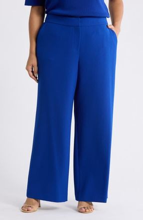 Tahari by ASL Stretch Straight Leg Pants in Cobalt at Nordstrom, Size 18W