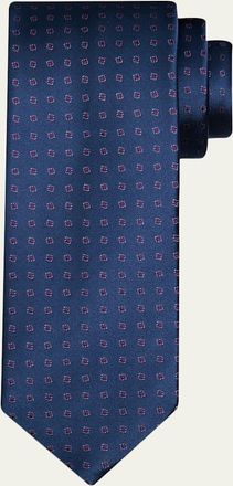 Charvet Mens Micro-Geometric Jacquard Silk Tie