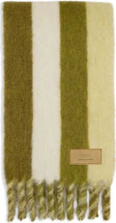 Ami Gestreepte sjaal met franjes en logopatch - Dames - Wintersjaals - Veelkleurig - ONE Size - Accessoires