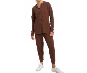 Mono B Monica Ribbed Set In Toffee