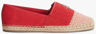 Tommy Hilfiger Womens Script Monogram Crochet Espadrille - Red - US 7.5 / EU 38