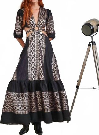 Lace Embroidered Maxi Dress In Black