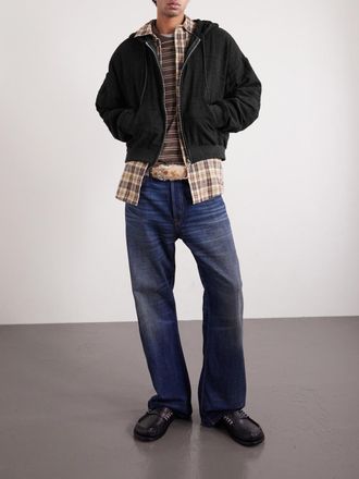 424 + HOORSENBUHS Cropped Embroidered Cotton Zip-Up Hoodie