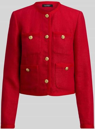 Lauren Ralph Lauren Regular Fit Kurzblazer mit Knopf Details in Rot, Gr&ouml;&szlig;e 34