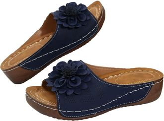 Generic Orthopedic Wedge Sandals for Women,Comfortable Non-slip Solid Color Open-Toe Summer Wedge Arch Support Slip on Shoes Casual Fashion Orthopedic Outdoor