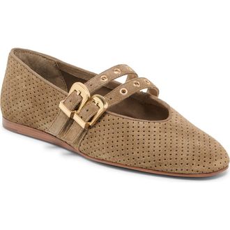 Dolce Vita Baylee Grommet Mary Jane Flat in Olive Suede at Nordstrom Rack, Size 10.5