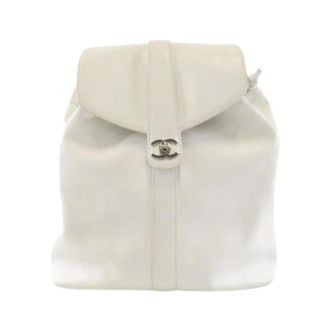 Chanel Vintage, unisex, Wit, ONE Size, Leer, Pre-owned Caviar Leren Rugzak