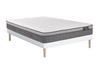 Vente-Unique Conjunto somier + colch&oacute;n de muelles ensacados con 7 zonas y espuma viscoel&aacute;stica ASGARD de YSM&Eacute;E de 30 cm de espesor - 160 x 200 cm