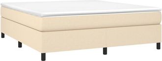 vidaXL Vidaxl - Cama Box Spring Con Colch&oacute;n Tela Color Crema 180x200 Cm