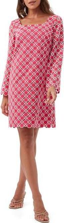 Trina Turk Ariella 2 Geometric Lace Long Sleeve Dress in Cannes Coral/whitewash at Nordstrom, Size 10