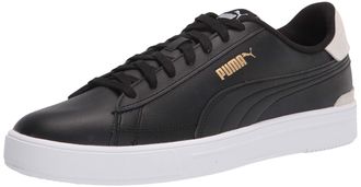 Puma Mens Serve Pro Sneaker, Black Black White Team Gold, 13