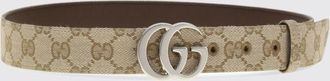 Gucci Cintura in cotone spalmato con fibbia Monogram GG