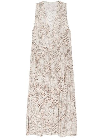 Anine Bing Mia seashell-print midi dress - Neutrals