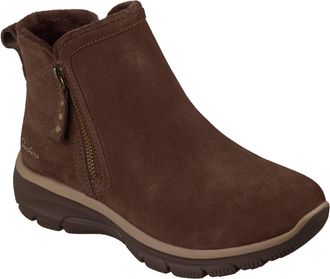 Skechers Easy Going Urban Zip Leren Dames Chocolade Boots