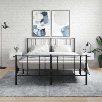 vidaXL Mesitas De Noche De Pared 2 Uds Blanco 35x35x20 Cm Vidaxl