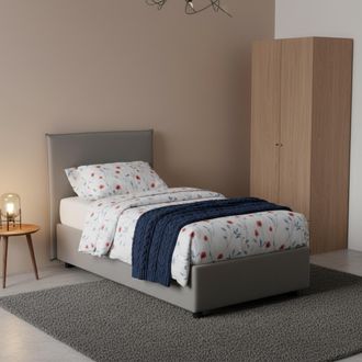 Talamo Italia Talamo Italia Cama Individual Carola, Cama Contenedor Con Revestimiento De Tela, 100% Made In Italy, Apertura Lateral, Con Colch&oacute;n Cm 80x190 Incluido,