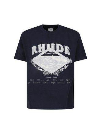 Rhude Black Dakar Convoy Cotton Printed T-Shirt