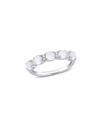 Rina Limor Silver 0.99 Ct. Tw. Gemstone Half-Eternity Ring