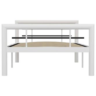 Berkfield Home Elegant Bed Frame White & Black Metal 100x200 cm