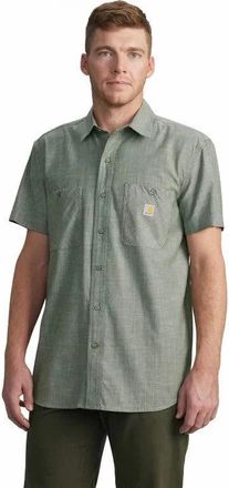 Carhartt Work in Progress Mens Carhartt Rugged Flex Shirt Green Plaid Button Up Short Sleeve JAX189